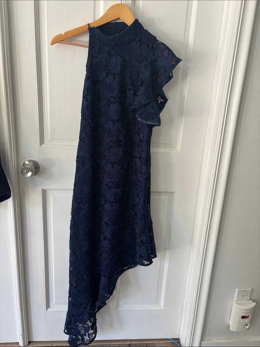 Unitedwood Navy Lace High-Low Dress Skirt